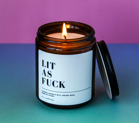 Lit as Fuck Candle: Coconut Wax Funny Gift