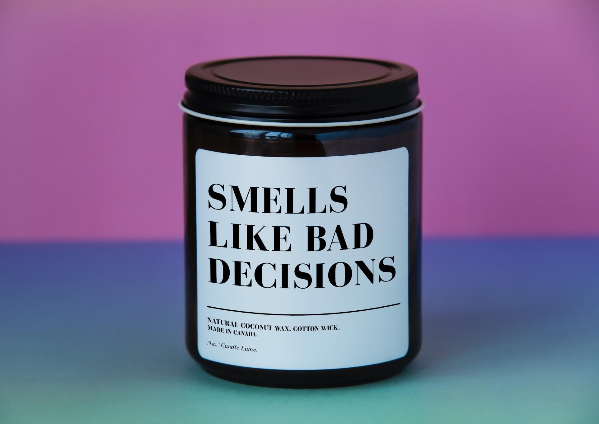Smells Like Bad Decisions Candle: Funny Coconut Wax Candle