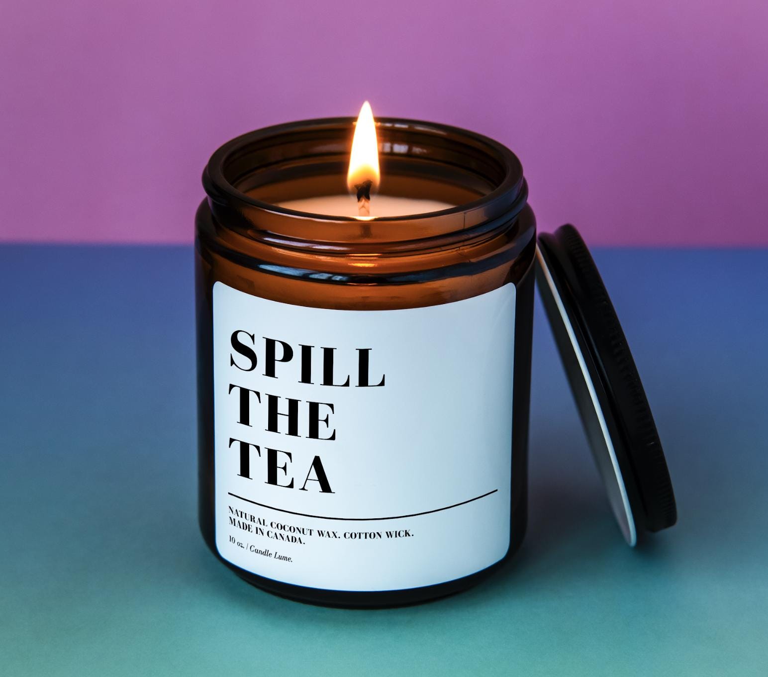 Spill the Tea Candle/ Funny Gift Idea/ Coconut Wax Candles/ Fun Gift Ideas/ Funny Candles/ New Home Gifts