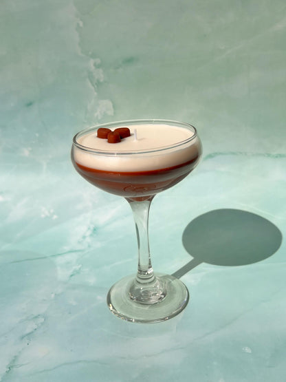 Espresso Martini Candle Tall Stem Coupe Glass