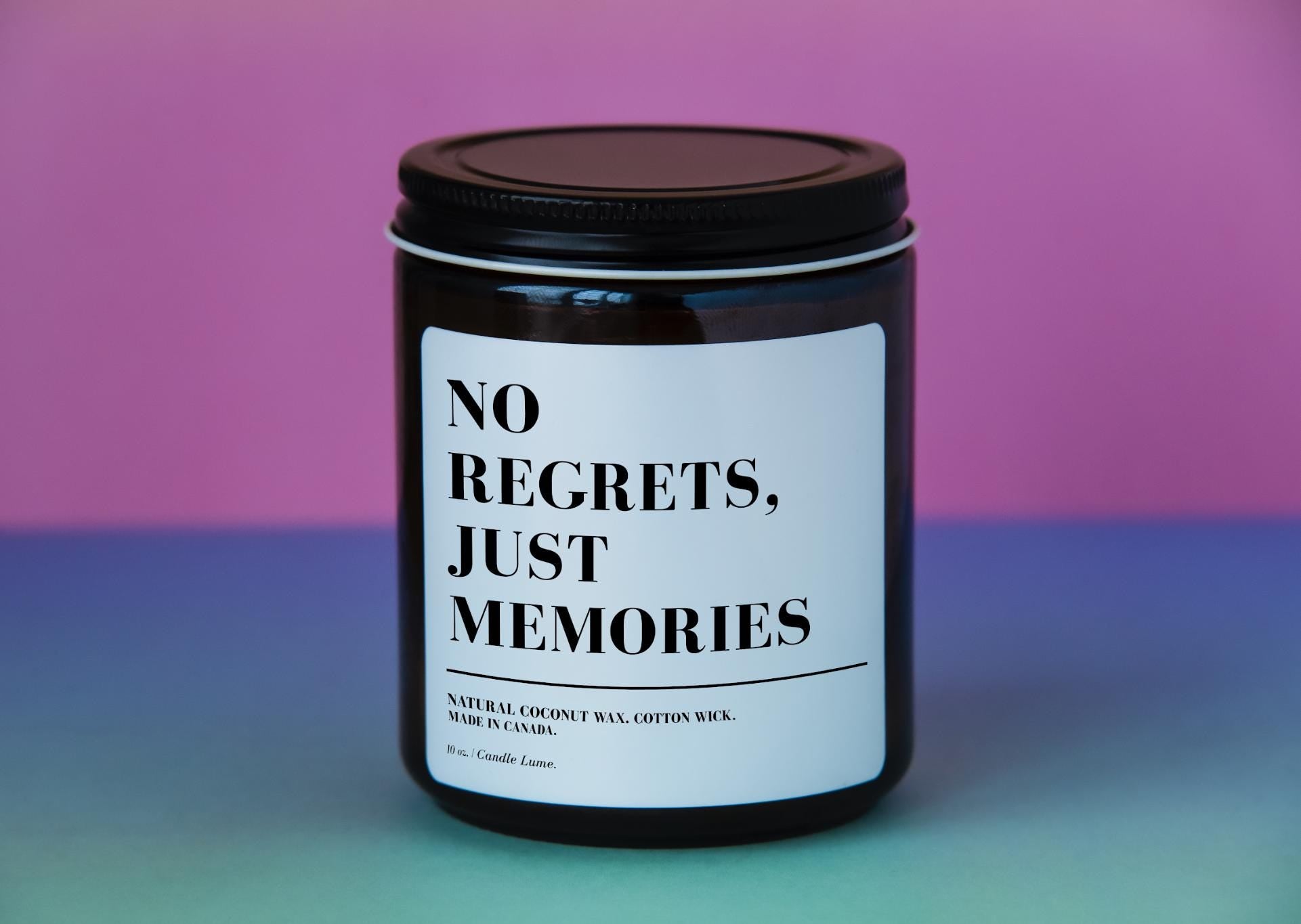 No Regrets, Just Memories Candle: 10 oz Coconut Wax, Funny Gift
