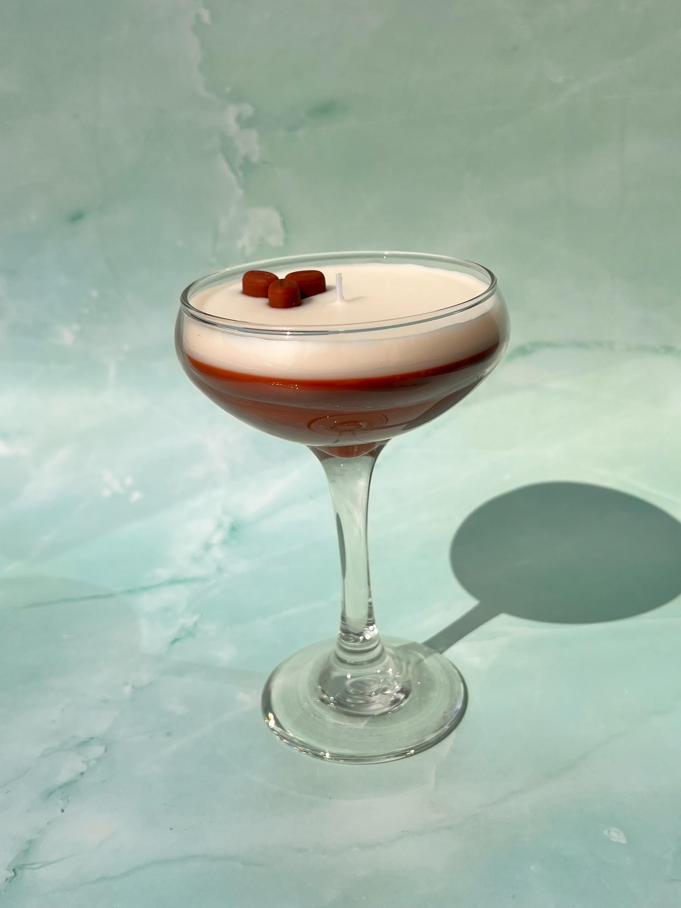 Espresso Martini Candle Tall Stem Coupe Glass / Coffee Candle / Espresso Martini Lovers / Espresso Lovers