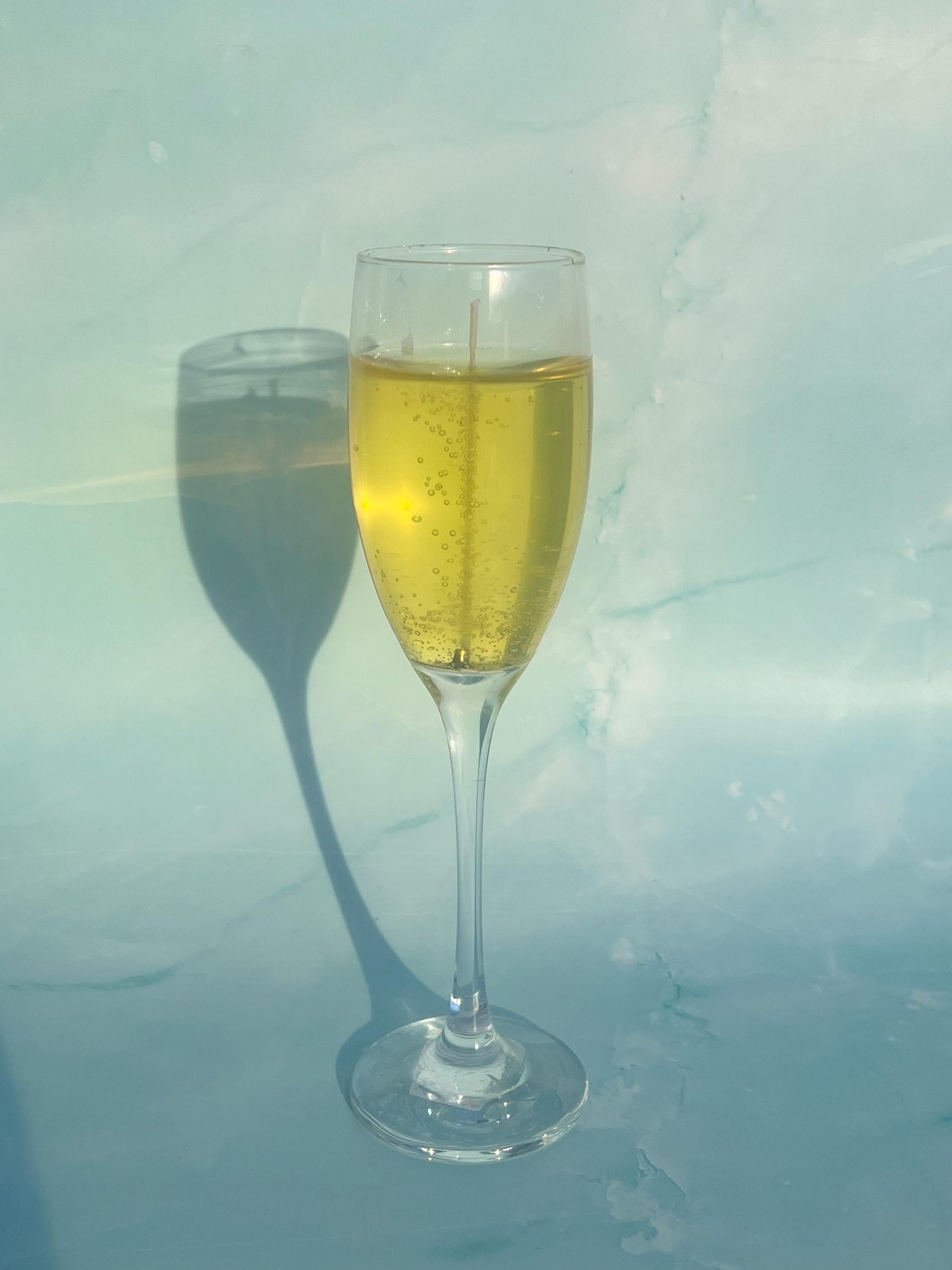 champagne glass candle / gel wax candle / champagne showers / sparkling wine candle / drink candles