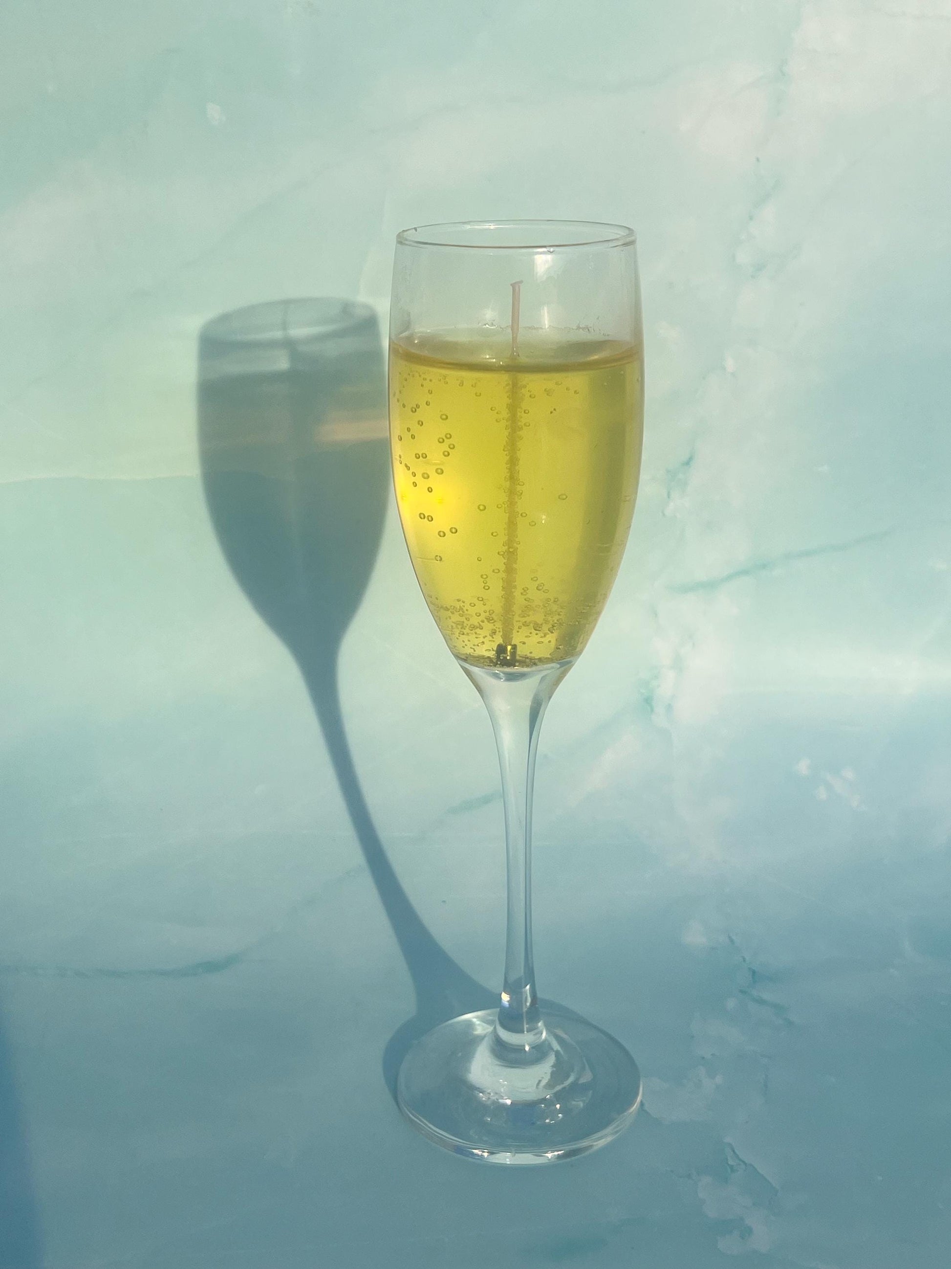 champagne glass candle / gel wax candle / champagne showers / sparkling wine candle / drink candles