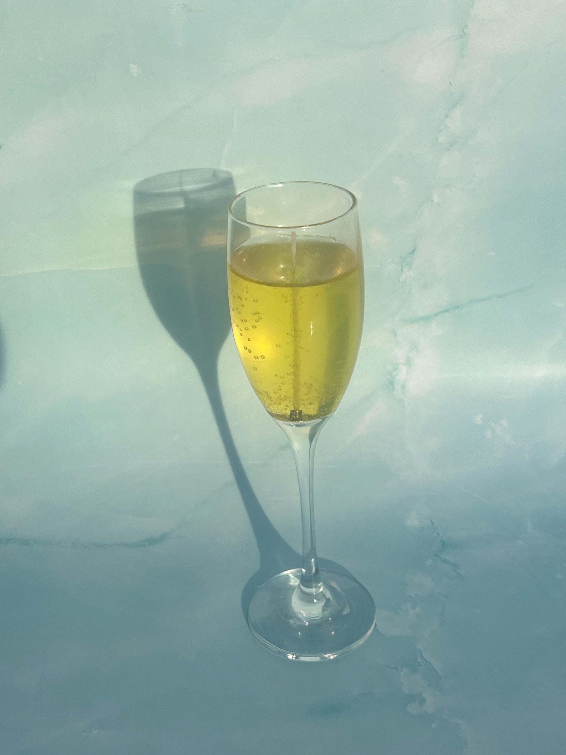 champagne glass candle / gel wax candle / champagne showers / sparkling wine candle / drink candles