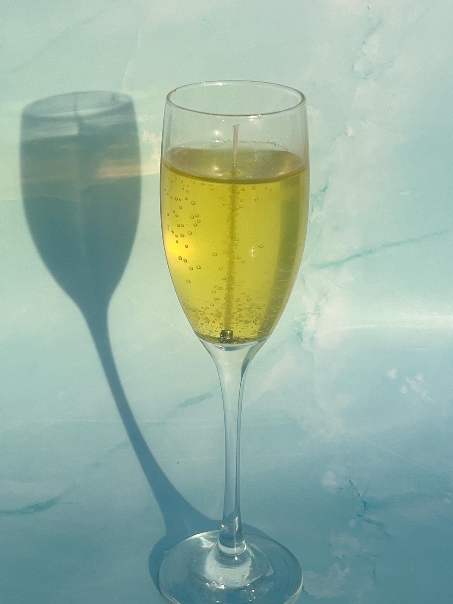 champagne glass candle / gel wax candle / champagne showers / sparkling wine candle / drink candles
