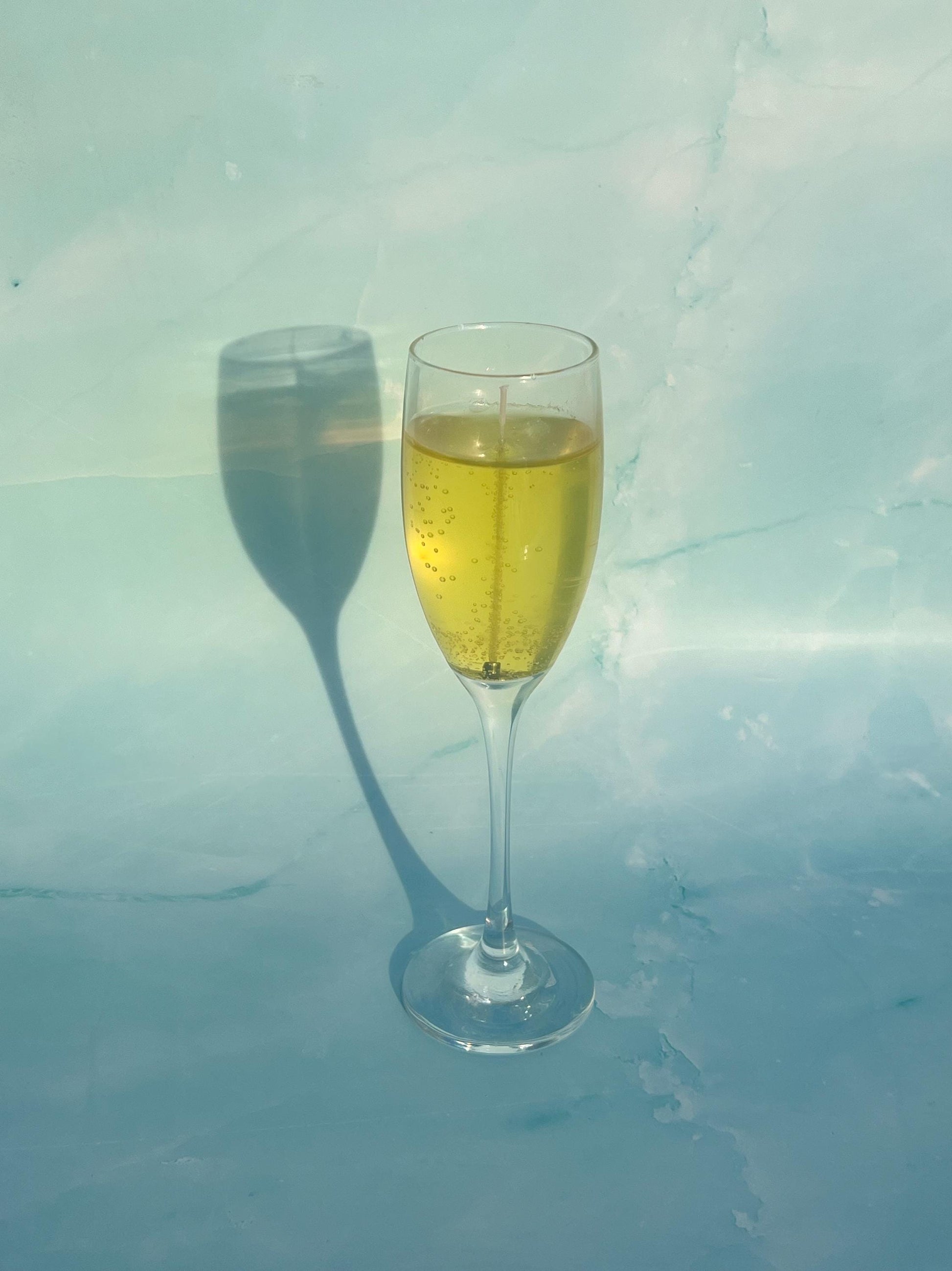 champagne glass candle / gel wax candle / champagne showers / sparkling wine candle / drink candles