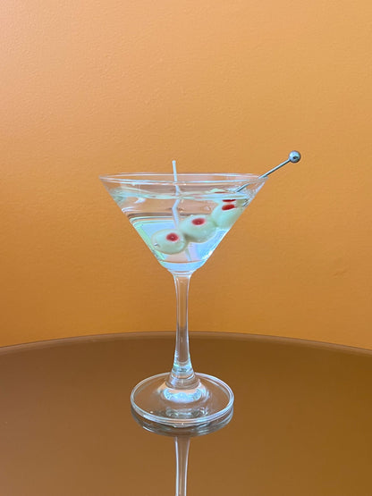 Martini Candle / Extra Olives Martini Candle/ Gel Wax Martini Candle / Olive Martini Lovers / Extra Dirty Martini Lovers / Cocktail Candles