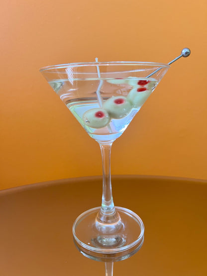 Martini Candle / Extra Olives Martini Candle/ Gel Wax Martini Candle / Olive Martini Lovers / Extra Dirty Martini Lovers / Cocktail Candles