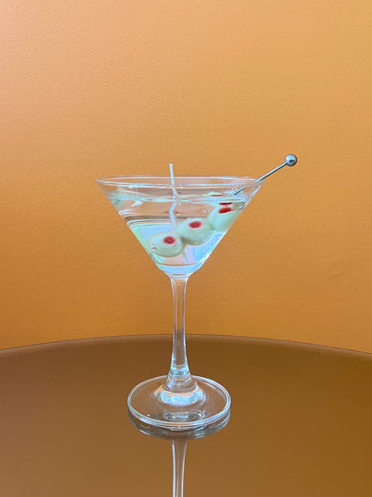 Martini Candle / Extra Olives Martini Candle/ Gel Wax Martini Candle / Olive Martini Lovers / Extra Dirty Martini Lovers / Cocktail Candles