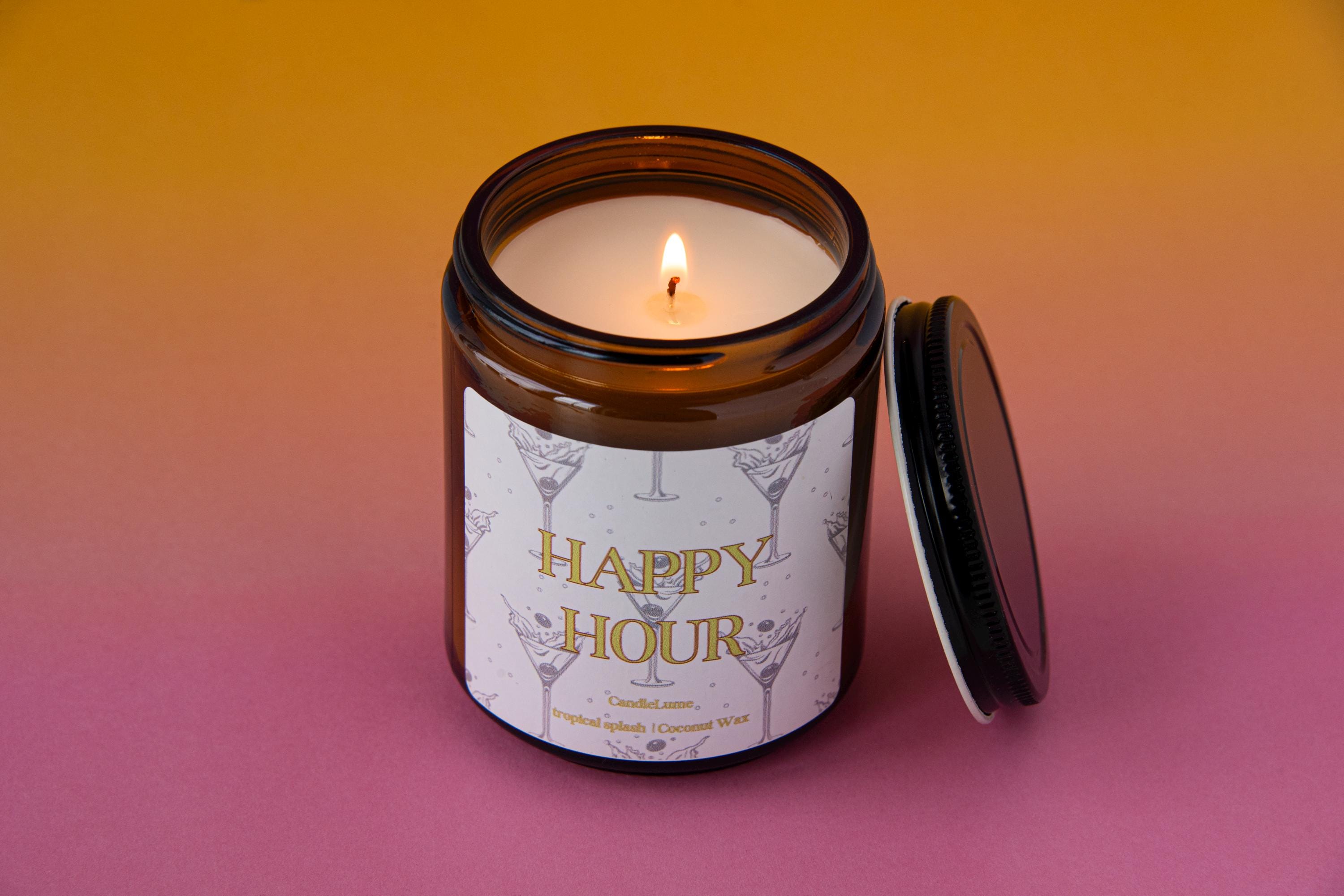 Happy Hour Candle / Funny Gift Idea / Coconut Wax Candles / Fun Gift Ideas/ Funny Candles / New Home Gifts