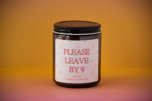 Please Leave By 9 Candle / Funny Candle / Coconut Wax Candles / Home Decor Ideas / Y2K Candle / New Home Gifts