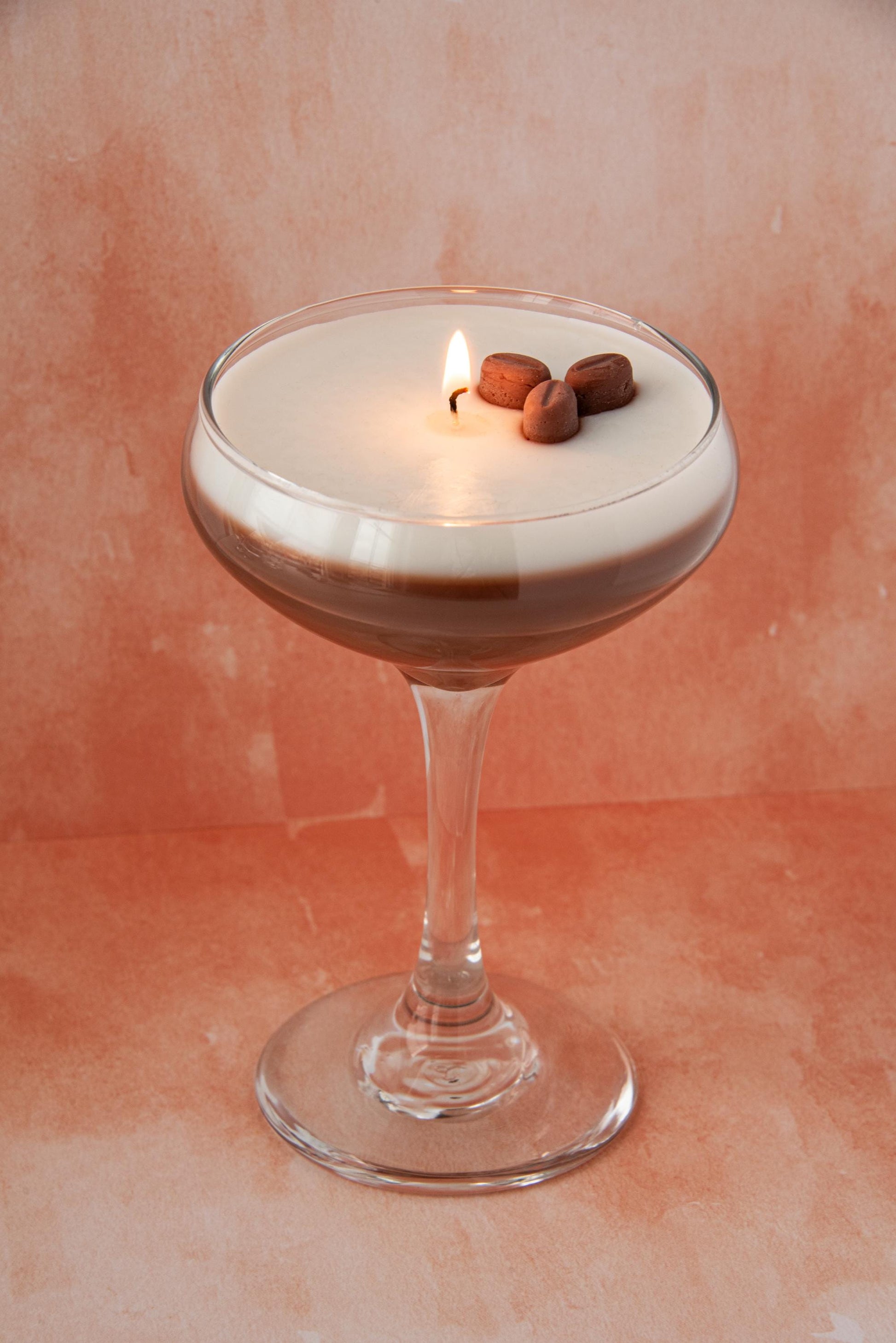 Espresso Martini Candle Tall Stem Coupe Glass