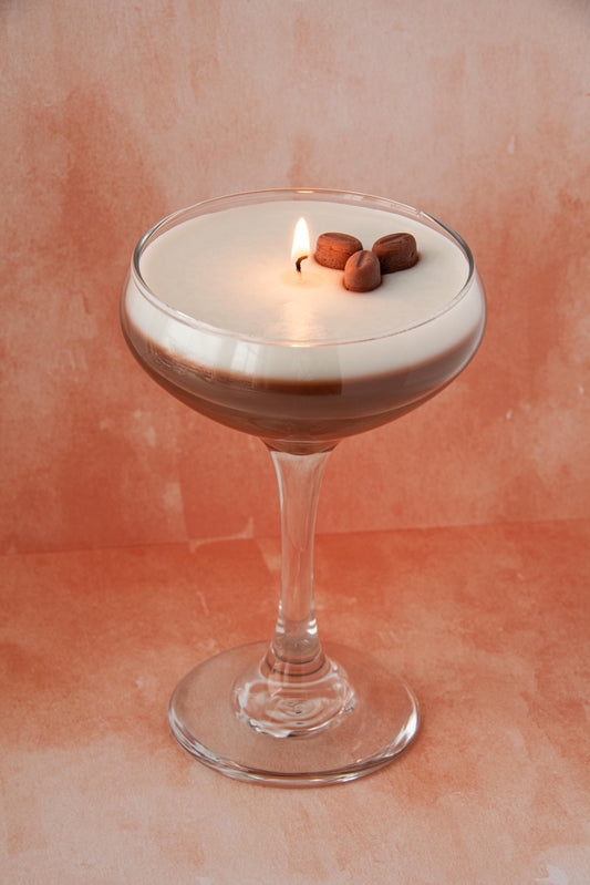 Espresso Martini Candle Tall Stem Coupe Glass