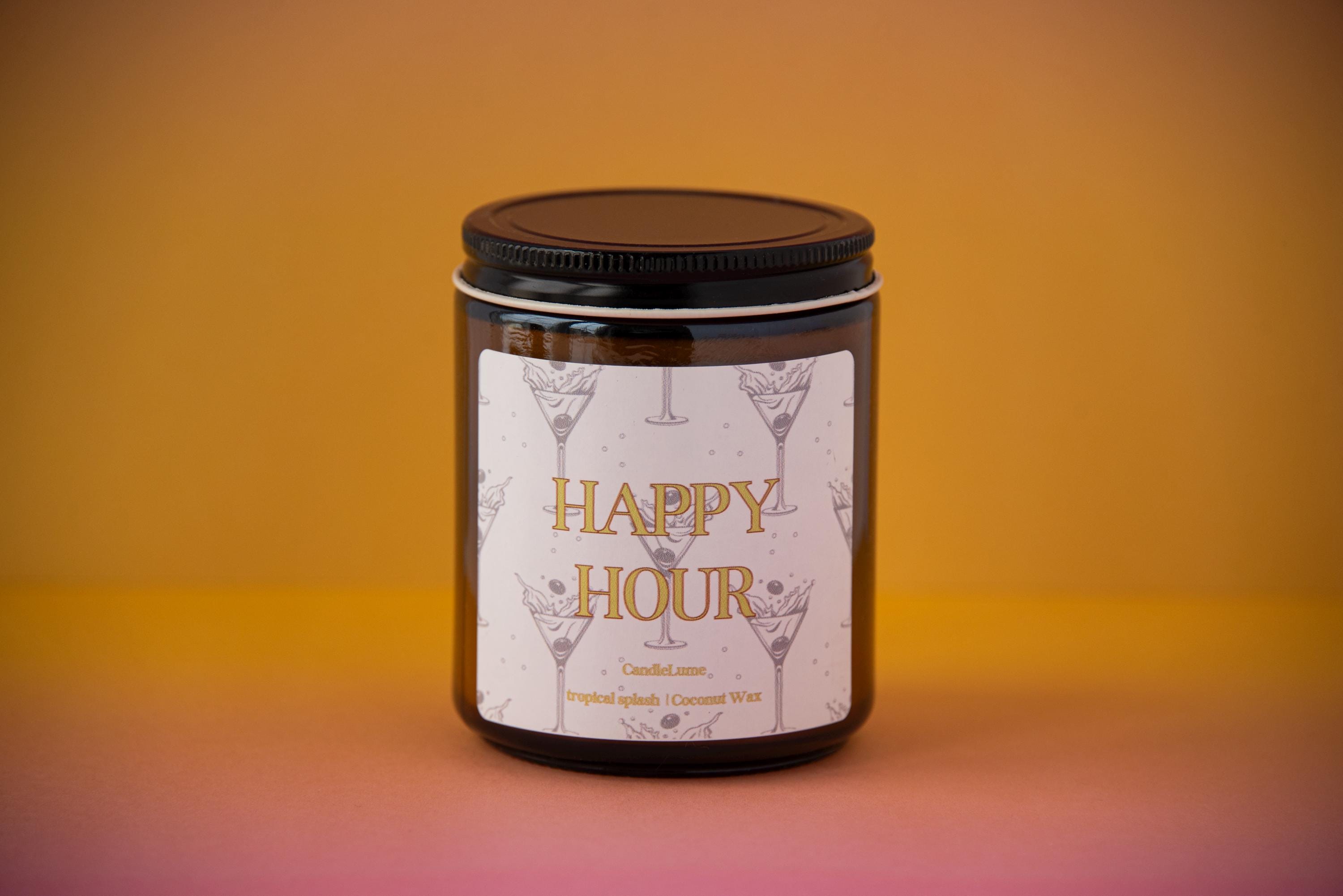 Happy Hour Candle / Funny Gift Idea / Coconut Wax Candles / Fun Gift Ideas/ Funny Candles / New Home Gifts