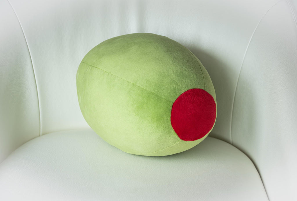 Olive Plush Pillow: Martini Lover Gift / Realistic Olive Cushion / Fun Food Shaped Decor / Cozy Throw Pillow / Quirky Home Accents / Pimento