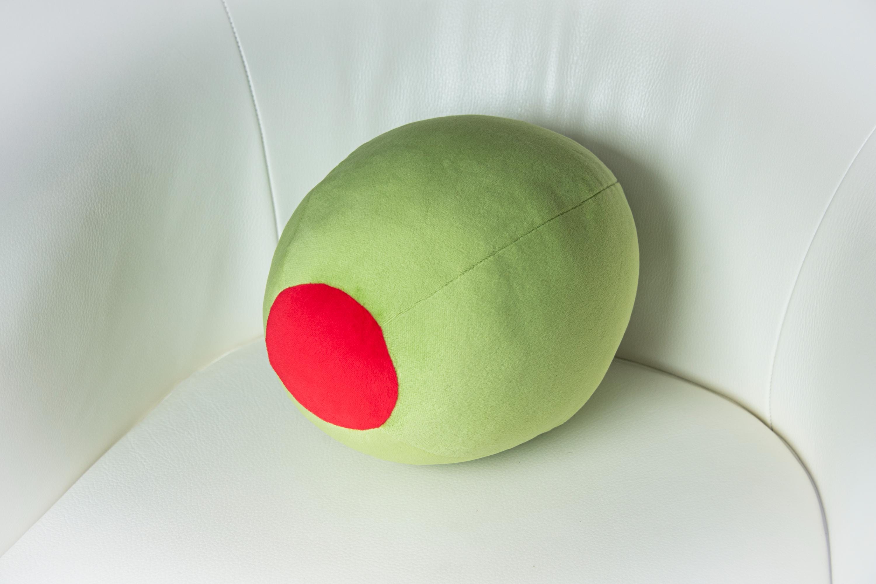 Olive Plush Pillow: Martini Lover Gift / Realistic Olive Cushion / Fun Food Shaped Decor / Cozy Throw Pillow / Quirky Home Accents / Pimento