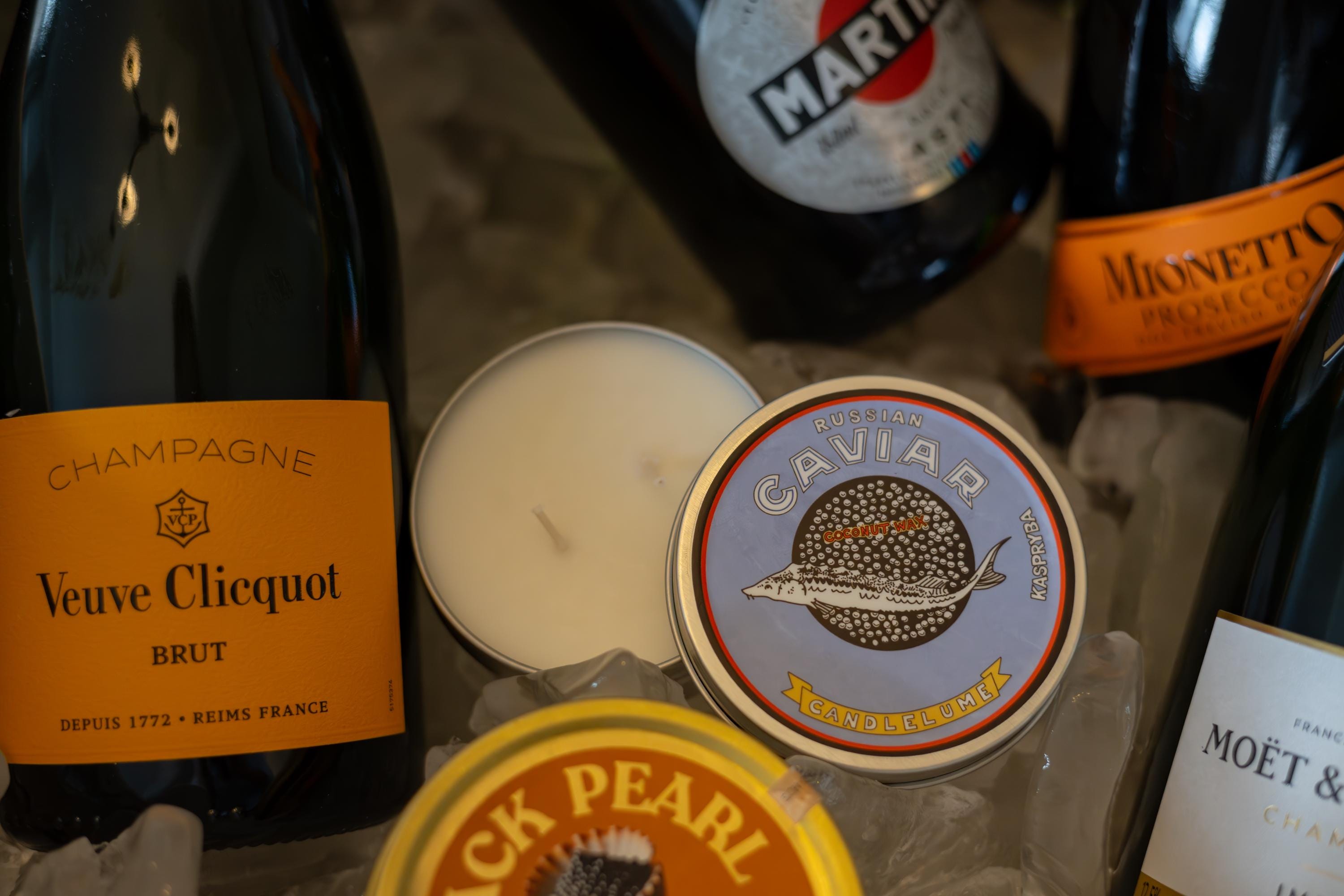 Caviar Tin Candle - Luxe Novelty Candle In Metal Tin | Elegant Food Candle Gift | Handmade Coconut Wax Candle for Home Decor & Gifting