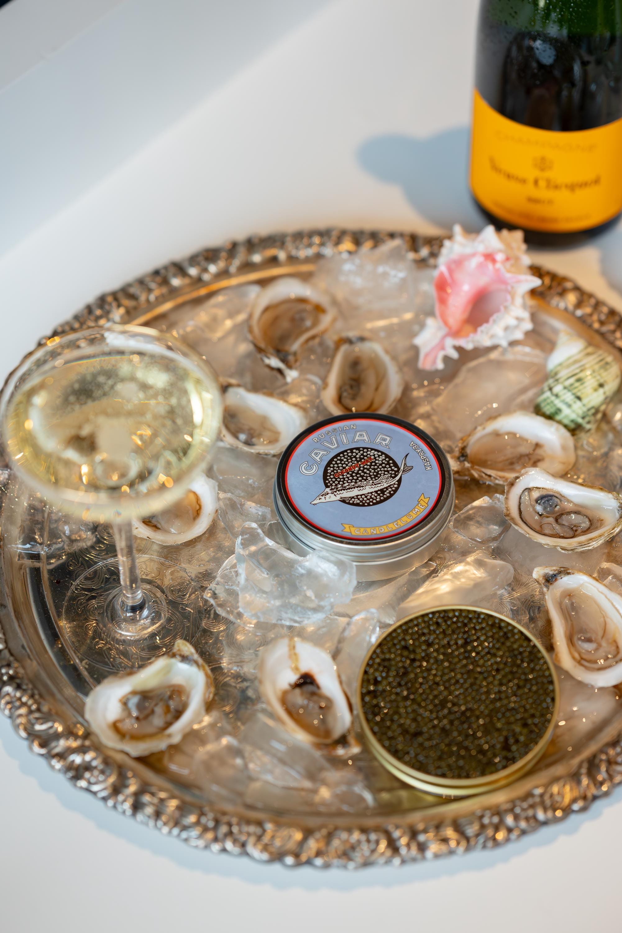 Caviar Tin Candle - Luxe Novelty Candle In Metal Tin | Elegant Food Candle Gift | Handmade Coconut Wax Candle for Home Decor & Gifting