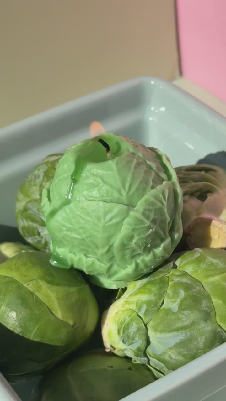 Brussels Sprout Candle | Funny Food Candle | Realistic Vegetable Candle | Kitchen Decor | Unique Gift | Handmade in Canada
