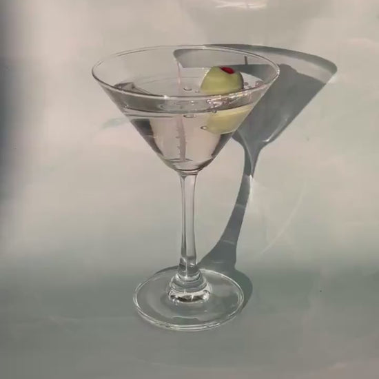 Martini Candle: Unscented Gel Wax in Reusable Martini Glass