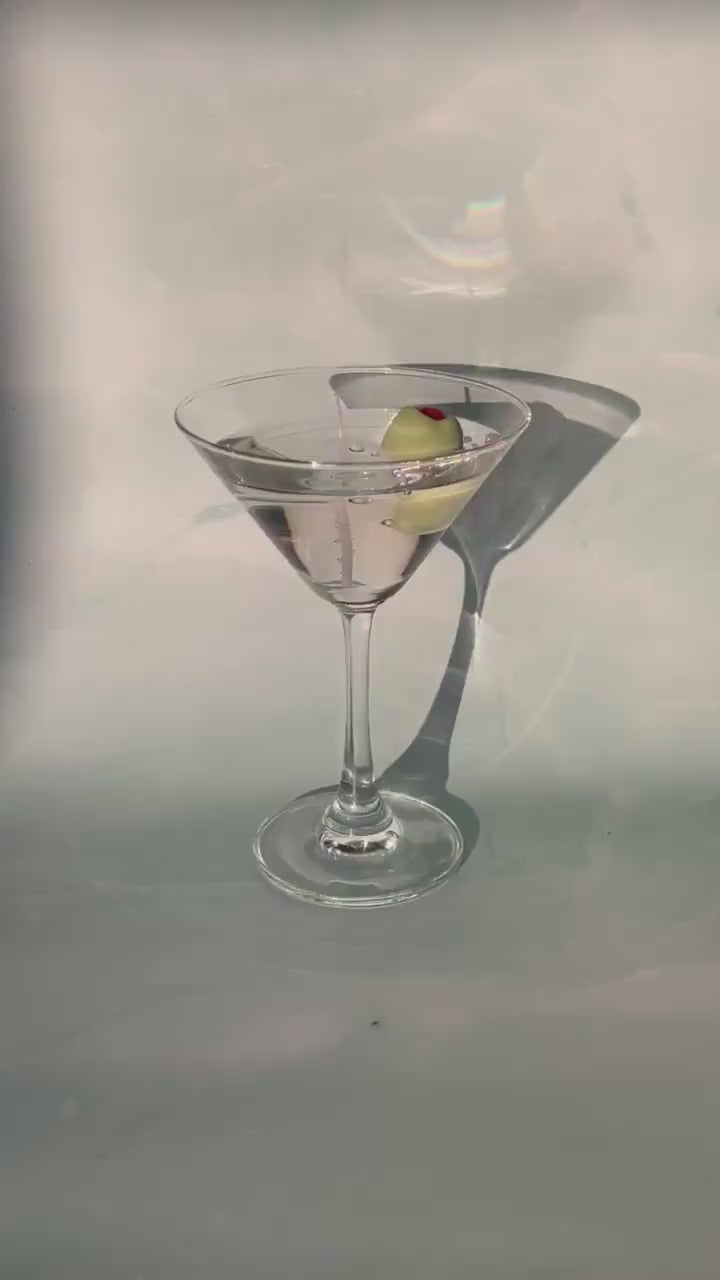 Martini Candle: Unscented Gel Wax in Reusable Martini Glass