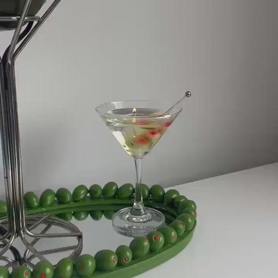 Martini Candle / Extra Olives Martini Candle/ Gel Wax Martini Candle / Olive Martini Lovers / Extra Dirty Martini Lovers / Cocktail Candles