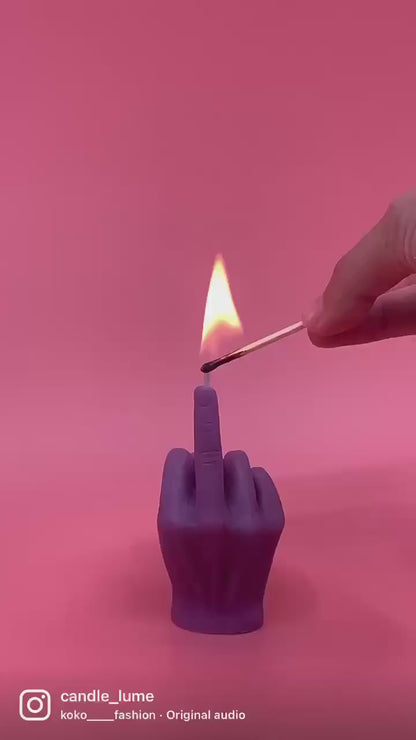 Mini Middle Finger Candle: Handcrafted Beeswax Funny Candle