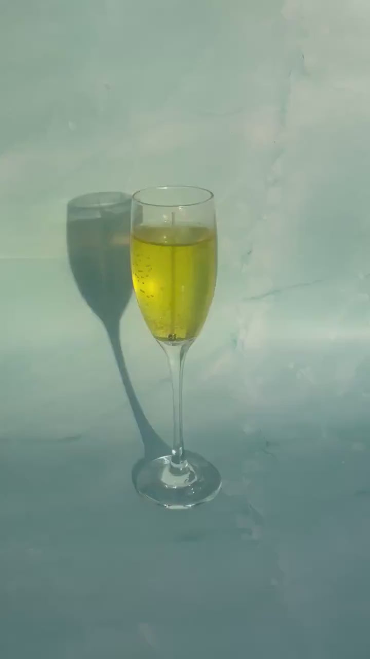 champagne glass candle / gel wax candle / champagne showers / sparkling wine candle / drink candles