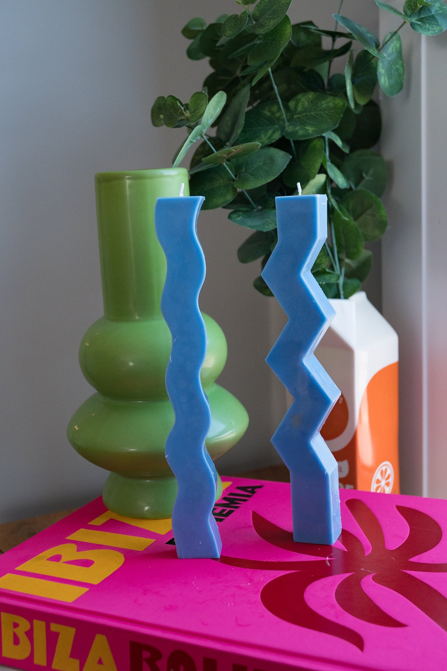 Zig Zag Pillar Candle / Wave Pillar Candle / Unique Candle / Funky Candle / Decor Ideas / y2k / Custom Candles / Pillar Candles