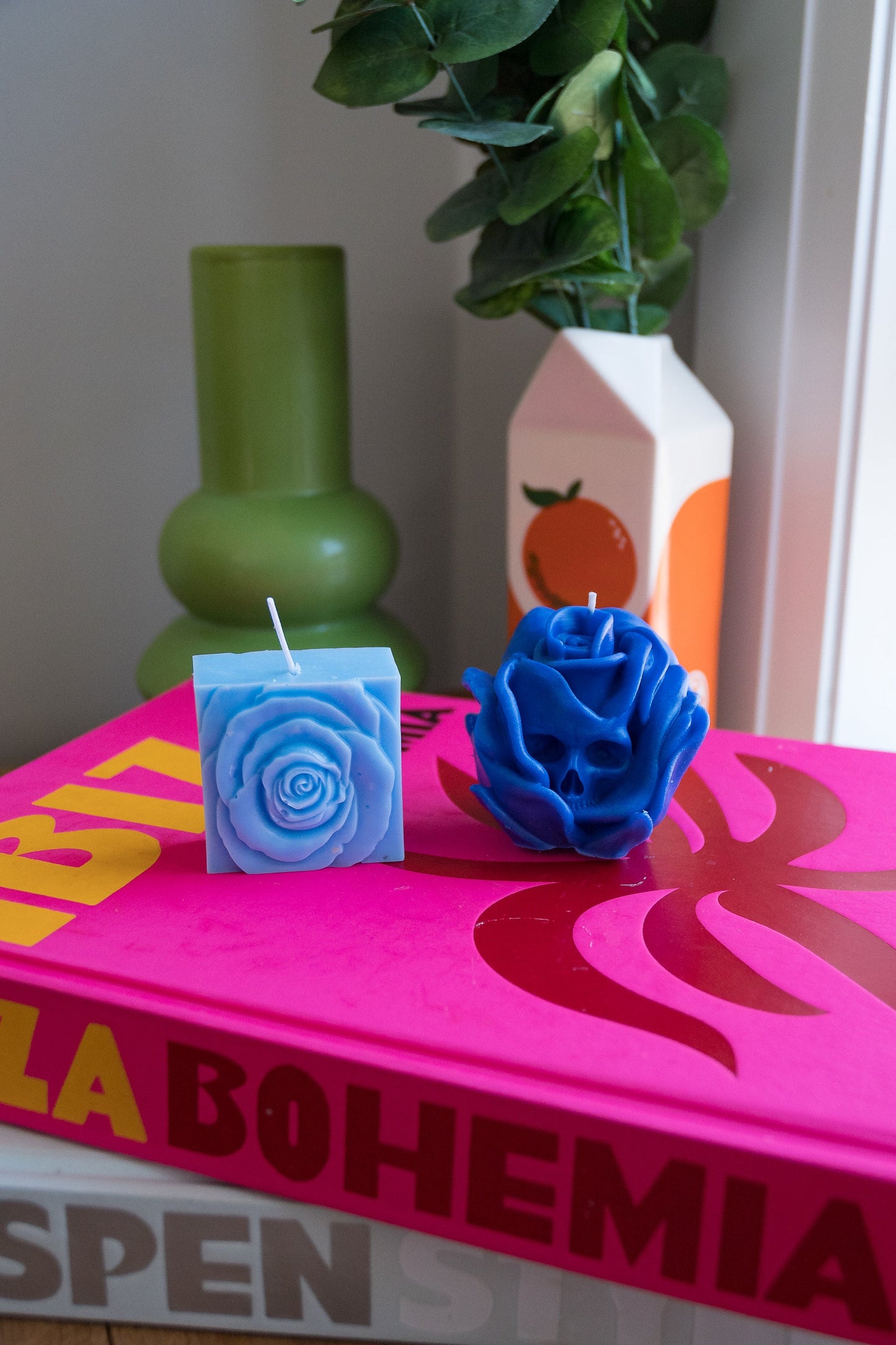 Skull Rose Candle