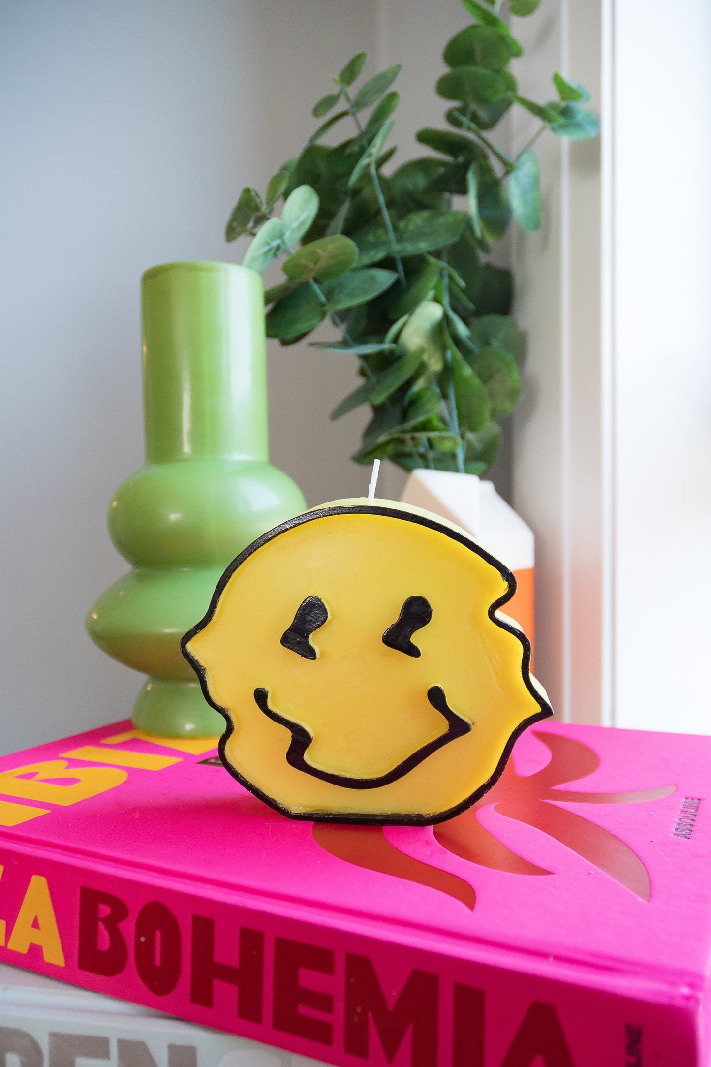 Goofy Smiley Face Candle