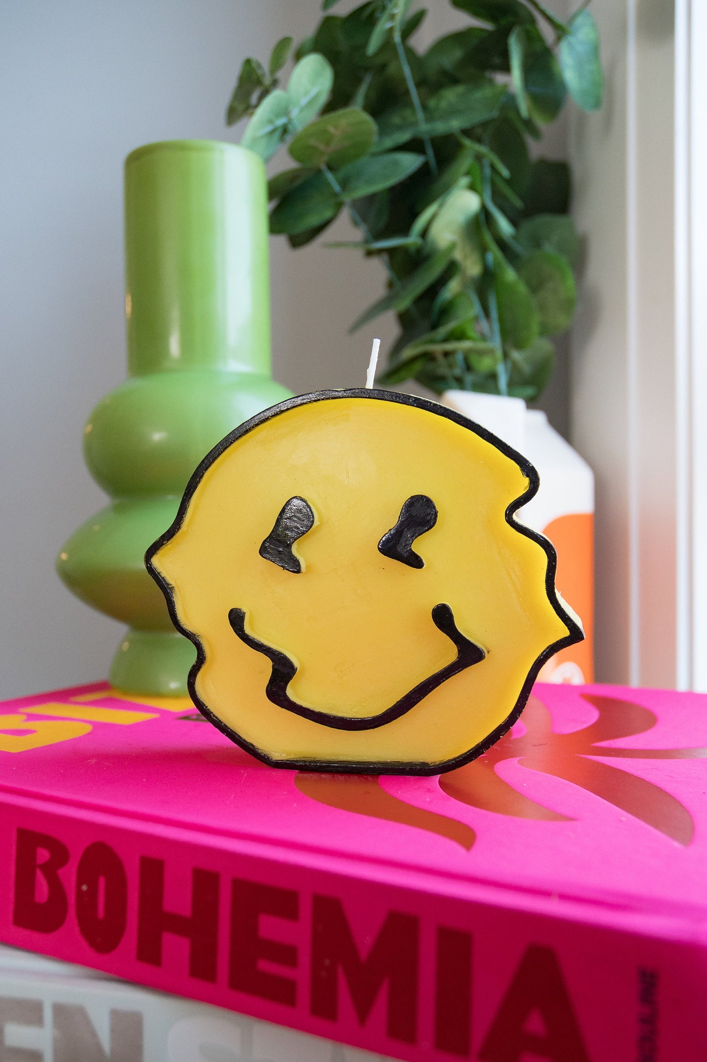 Goofy Smiley Face Candle