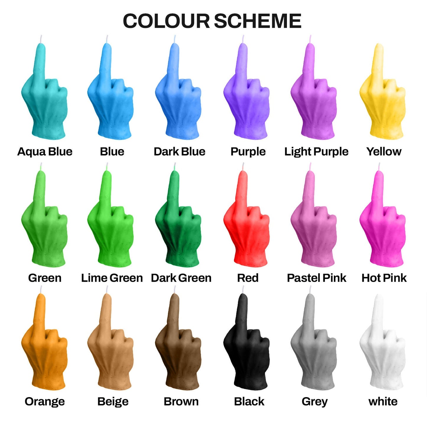 LIFE-SIZED Middle Finger Candle /Fuck You Candle /Hand Gesture Fuck Candle /Holiday Gift/Customized Colours and Scents/Funny Candle/